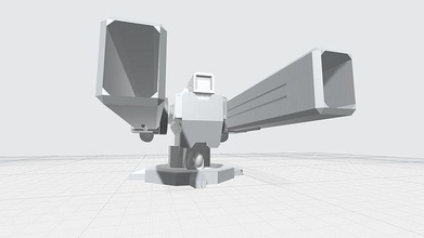 -mhw05c- mecha anti-spacecraft ppc turret robot mech gundam ms launcher ship spacecraft space robotic toy hobby diy model hangar vehcile 3d print model - Mito3D