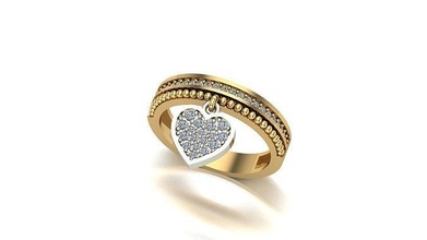 000013 gold diamond fashion ring art jewellery 3d print model - Mito3D