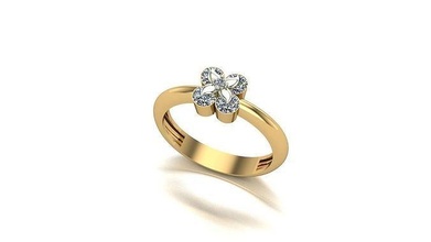 000014 oro diamante Moda anillo Arte joyería 3d print model - Mito3D