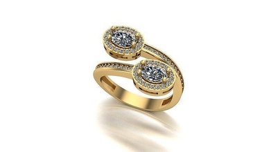000023 ouro diamante moda anel arte jóias 3d print model - Mito3D