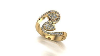 000024 ouro diamante moda anel arte jóias 3d print model - Mito3D