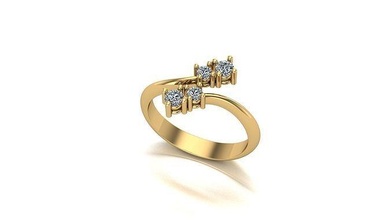 000029 ouro diamante moda anel arte jóias 3d print model - Mito3D