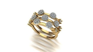 000031 oro diamante anillo Moda Boda regalo 3d print model - Mito3D