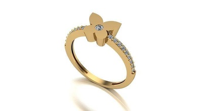 000034 ouro diamante anel moda amar Casamento noivado 3d print model - Mito3D