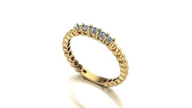 000035 ouro diamante anel moda Casamento 3d print model - Mito3D
