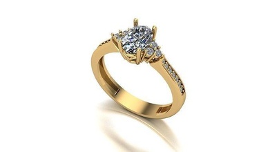 000038 ouro diamante moda anel arte jóias 3d print model - Mito3D