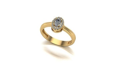 00003 ouro diamante moda anel arte jóias 3d print model - Mito3D