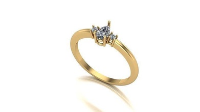000042 ouro diamante moda anel arte jóias 3d print model - Mito3D