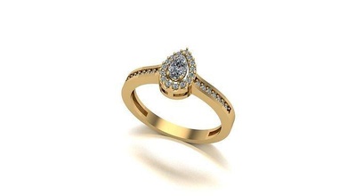 00004 oro diamante Moda anillo Arte joyería 3d print model - Mito3D