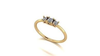 000067 gold diamond ring fashion marriage 3d print model - Mito3D
