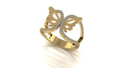 000071 ouro diamante moda anel arte jóias 3d print model - Mito3D