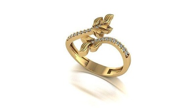000072 ouro diamante moda anel arte jóias 3d print model - Mito3D