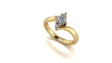 000080 ouro diamante moda anel arte jóias 3d print model - Mito3D