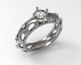 0004-2 anneau de mariage bijoux précieux gem l'anneau joyau l'engagement le diamant platine dames or brillante brillant pierre précieuse diamante fiancé les anneaux 3d print model - Mito3D