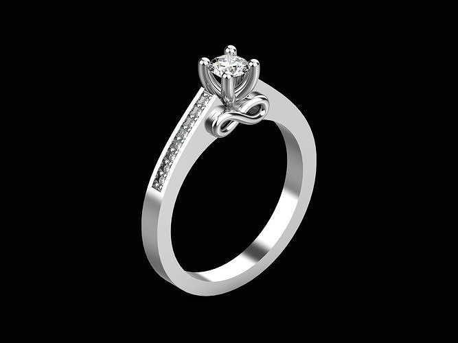 009 nişan yüzük 025ct mücevher takı yazdırılabilir elmas altın parlak moda güzellik düğün çap yüzükler 3D print model - Mito3D