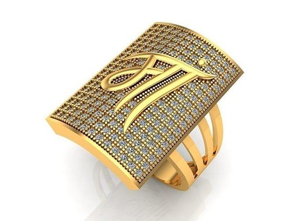 0136 Land Herren Ring Diamant Gold Hüfte hüpfen Silber Ringe Schmuck Hochzeit Engagement brillant druckbar Sterling Mode Luxus 3d print model - Mito3D