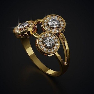 014 ring splinter three jewelry gold fashion printable beautiful lightweight diamond silver cheap rings 3d print model - Mito3D