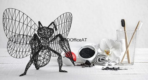 015 beedrill Pokemon wiremon figura 3d stampante resina filo arte casa decorazione collezione fan merce digitale modello limitato edizione sculture 3d print model - Mito3D