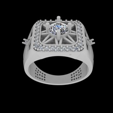 016 messieurs bague blanc or hommes bijoux goujat 3d rhinocéros matrice rendre diamant mode gemme argent imprimable anneaux 3d print model - Mito3D