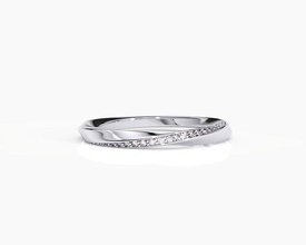 016 mariage bande bague platine bijoux brillant engagement luxe diamant sterling argent or imprimable blanc anneaux 3d print model - Mito3D
