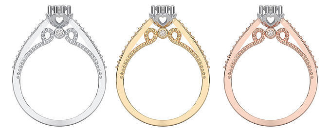 018 engagement bague 025ct centre calcul bijoux imprimable bijou diamant or brillant mode gemme beauté mariage anneaux 3D print model - Mito3D