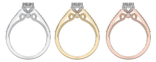 018 nişan yüzük 025ct merkez taş mücevher takı yazdırılabilir elmas altın parlak moda güzellik düğün çap yüzükler 3d print model - Mito3D