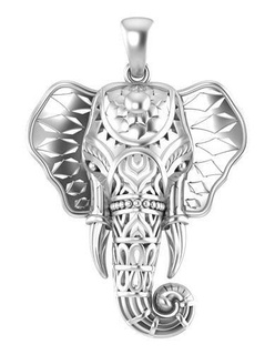 020 l'éléphant pendentif visage or argent goujat modèle bijoux rhinocéros matrice art pendentifs 3d print model - Mito3D