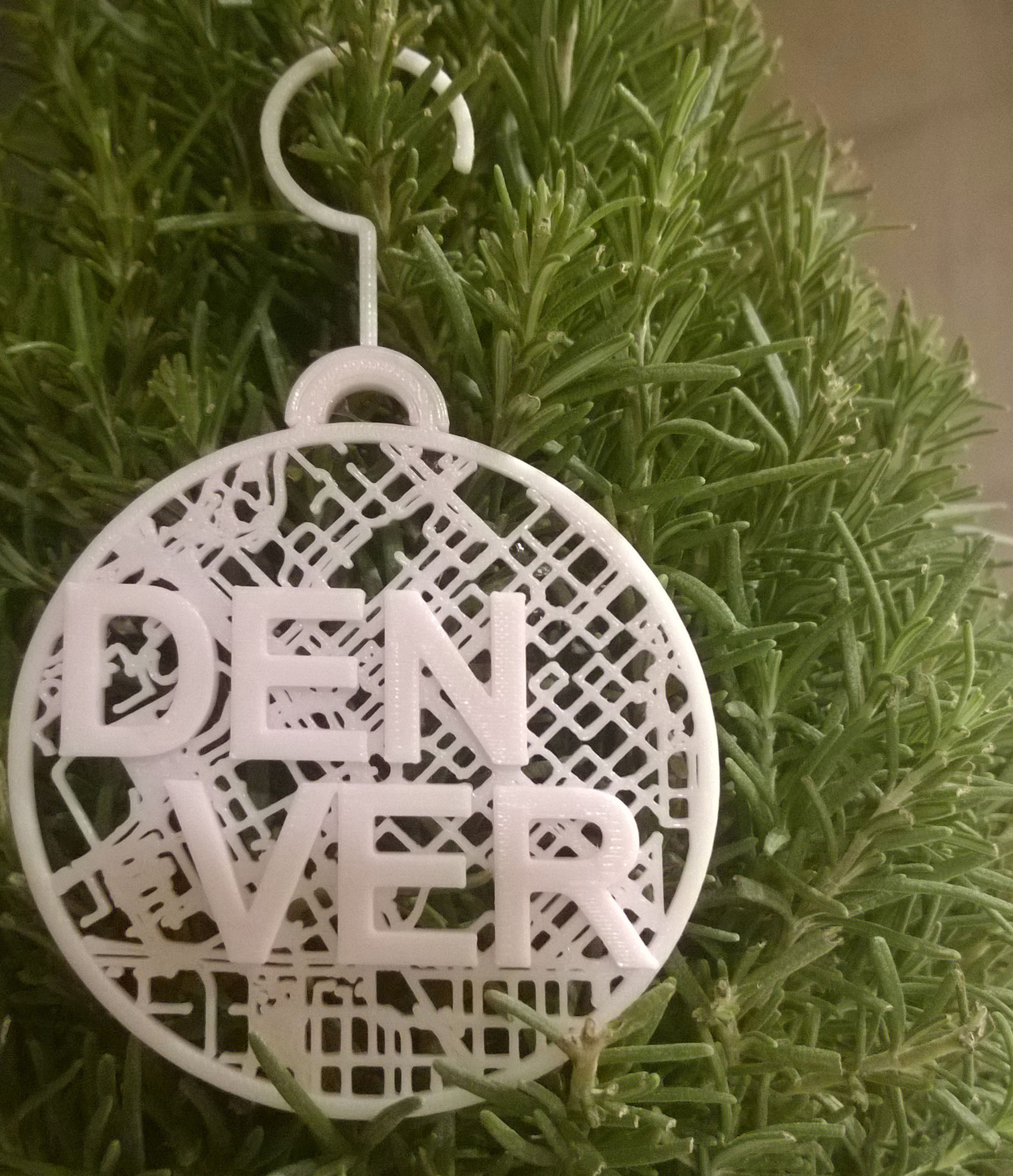 027b ornament denver karte urlaub parametrisch weihnachten haus dekor colorado 3D print model - Mito3D