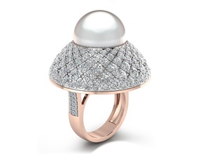02 femmes diamant bague or rose bijoux mode dernier bijou caddie imprimable 3d anneaux femme uniquer 3d print model - Mito3D