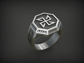 02 slavianic anel - solon jóias jóia de prata sterling ouro printable imprimir anéis 3d print model - Mito3D
