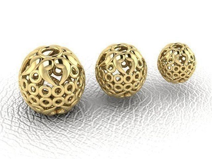 03 Perlen Gold Silber Platin Ohrringe Halsketten Prototyp entwickeln druckbar Juwelen Schmuck 3d print model - Mito3D