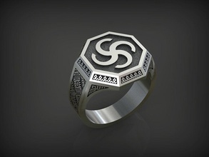 03 slavianic anel - svaor jóias de prata jóia printable a moda imprimir beleza sterling ouro anéis 3d print model - Mito3D