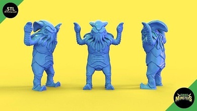 03 squido - fake monsters fakemonsters toy print 3d printing stl retro monster kaiju figure dungeons dragons sea creatures vintage squid tentacles games toys 3d print model - Mito3D