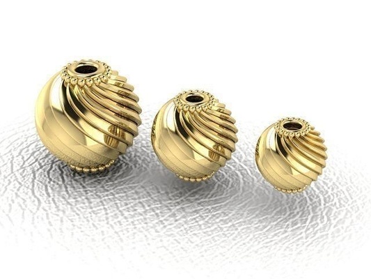 04 perline oro argento platino orecchini collane prototipazione stampabile gioielli gioielleria 3d print model - Mito3D