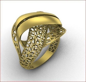 04 pizzo stile oro squillare 3d Stampa modello gioielleria stampabile Mettere anelli 3d print model - Mito3D