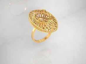 04 or cad d'argent blanc imprimable anneau de mode engagem bague en diamant collier boucle d'oreille le bracelet l'anneau bijoux l'engagement les anneaux 3d print model - Mito3D