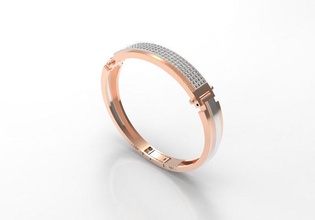 051 élégant messieurs bracelet diamants or imprimable Hommes diamant bijoux luxe précieux mariage gemme argent goujat rendre bracelets 3d print model - Mito3D