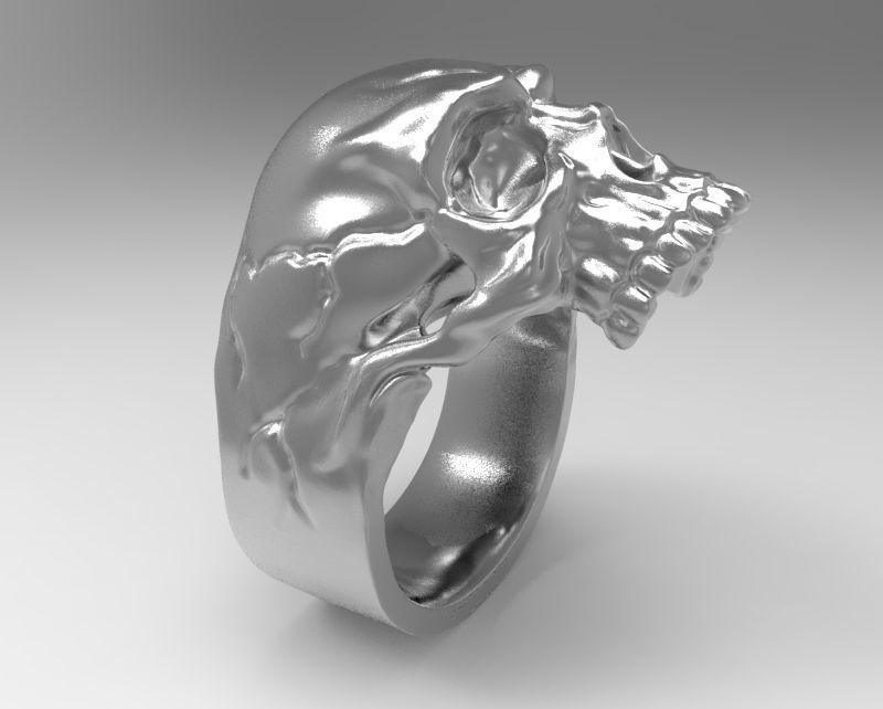 0531 crâne bague squelettique squelette os anatomie os crânien motard vélo moteur tête nirvana metallica bijoux anneaux 3D print model - Mito3D