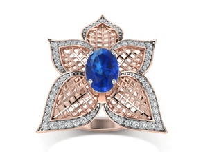 05 donna diamante squillare oro rosa anello d'oro diamanti gioielli moda ultimi gioiellerie cadjewelery gioielleria stampabile 3d anelli delle signore unico 3d print model - Mito3D