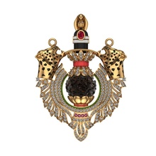 067 seigneur shiva rudraksh pendentif tigre or hindou dieu bijoux diamant gemme goujat jaguar panthère luxe pendentifs 3d print model - Mito3D