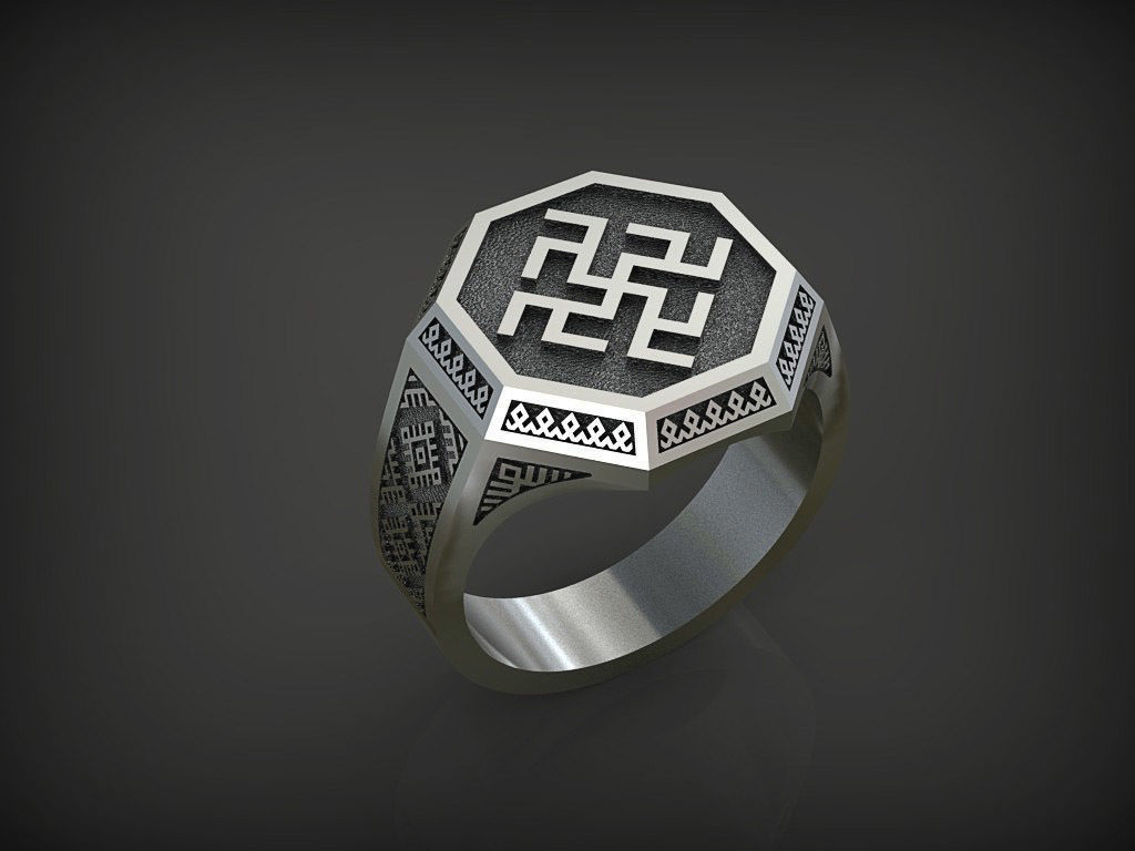 06 slavianic ring - odolen trava jewelry silver gold printable engagem jewellery white wedding santayork rings 3D print model - Mito3D