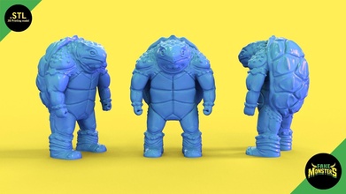 06 talaman faux monstres jouet impression stl rétro monstre kaiju figure donjons dragons mer créatures ancien tortue coquille statue Jeux 3d print model - Mito3D