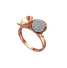 071 delicado señoras anillo diamante tachonado mujer joyería joya canalla oro imprimible gemas muchachas moda anillos 3d print model - Mito3D