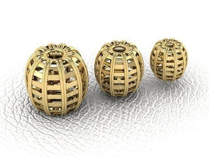 08 perline oro argento platino gioielli gioielleria orecchini collane stampabile prototipazione 3d print model - Mito3D