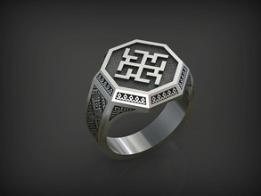 08 slavianic ring - duhobor jewelry silver gold 3d 3dmodel stereolithography printable jewel fashion beauty print handmade rings 3d print model - Mito3D