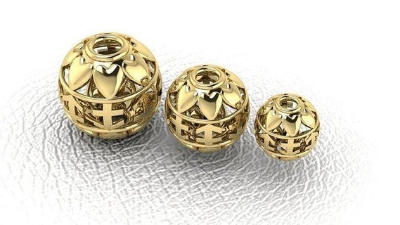09 perline oro platino argento ottone orecchini collane ciondoli gioielli gioielleria bianca palle rinoceronte cad braccialetti 3d print model - Mito3D