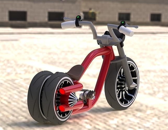 1 10 escala bicicleta caucho banda móvil rompecabezas retirable moto steampunk neón paseo perseverancia lowrider personalizado ruedas pedal juegos juguetes 3D print model - Mito3D