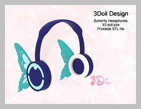 1 3 poupée papillon écouteurs accessoires bjdoll bjd dollfiedream miniature loisir DIY 3d print model - Mito3D