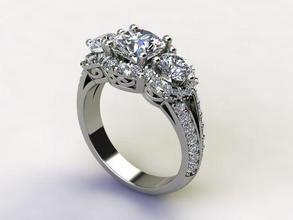 10008 anel brinco pingente colar pulseira Casamento nupcial noivado diamante esterlina imprimível trindade aréola esmeralda rubi safira opala argolas joalheria 3d print model - Mito3D