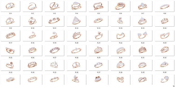 100 luce wt minimalista diamante anelli pacco squillare gioielleria nozze oro peso sterlina Fidanzamento gioiello minimilista minimilist delicato 3D print model - Mito3D